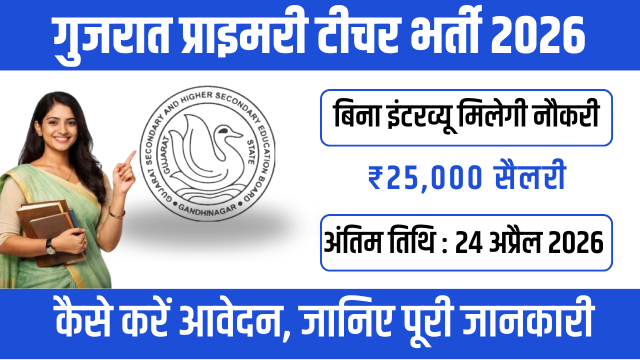 Gujarat Primary Teacher Recruitment 2026 : सरकारी शिक्षक बनने का सुनहरा मौका
