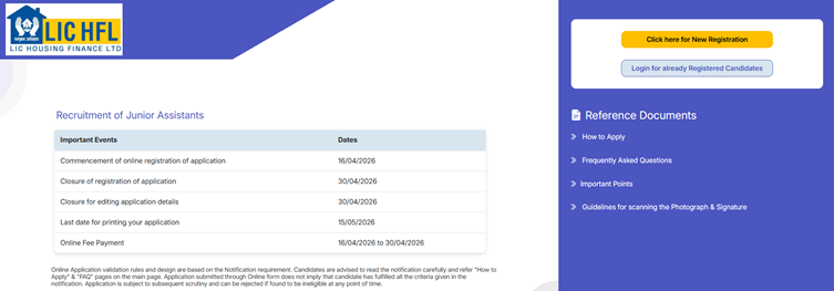 LIC HFL Junior Assistant Recruitment 2026